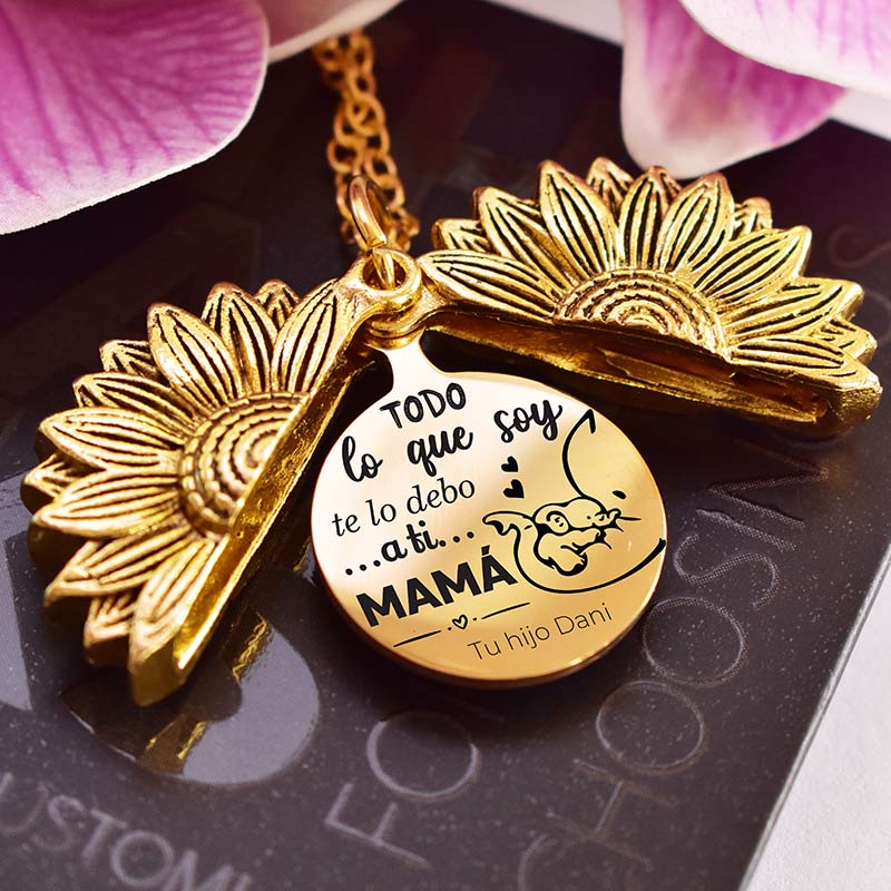 Dije Girasol Para Mamá + (Foto Personalizada)